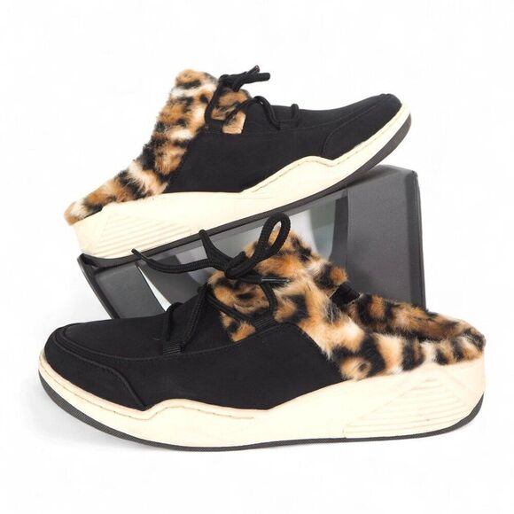 Baretraps Landon Leopard Print Faux Fur Slip-on Mules Multicolor Women's 7M - Picture 1 of 10